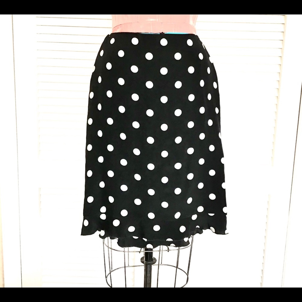 Laundry Silk Skirt polka dots ruffle hem